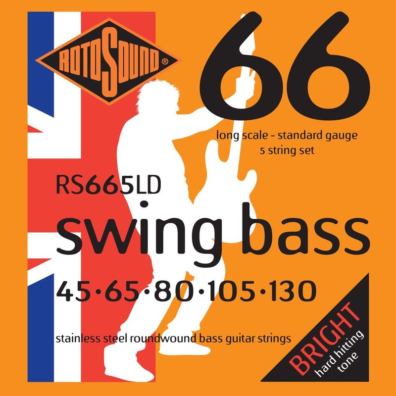 Rotosound BASS (RS665LD) STAINLESS STEEL 5 STRING 45 65 80 105 130