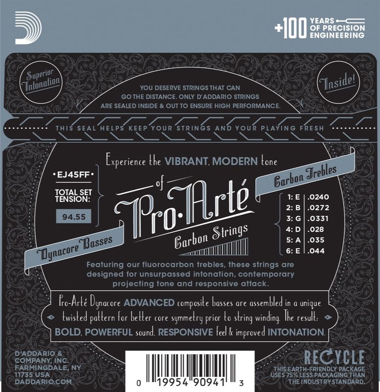 Daddario EJ45FF Carbon Classical Normal Tension