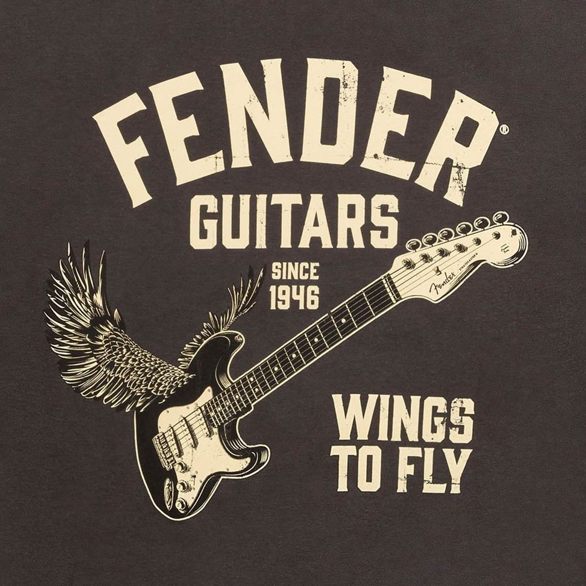 Fender  Wings To Fly T-Shirt, vintage black, S