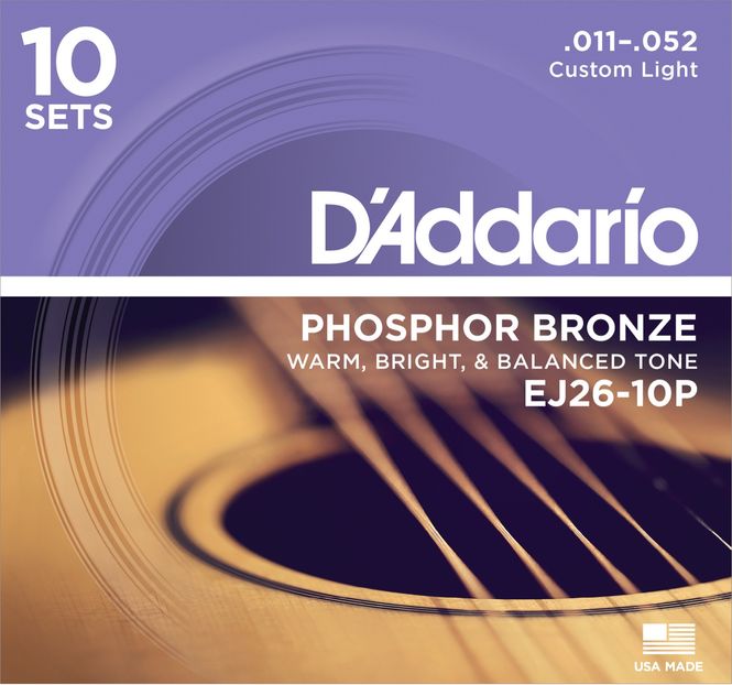 Hovedbilde D'Addario Fretted EJ26-10P 011 -052 (10-pack)