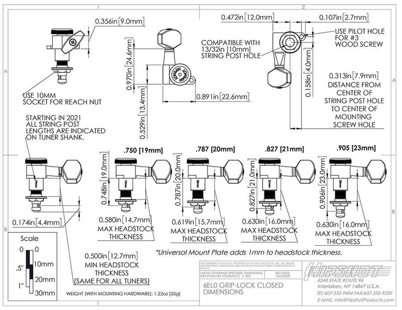 Hipshot Stemmeskruer Oppgraderingssett HS6K1EL0CST 