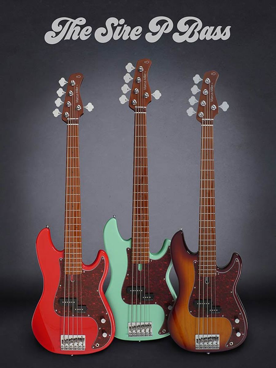 Sire P5 A5/MLG Marcus Miller alder 5-string passive bass guitar mild green