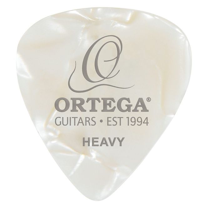 Hovedbilde Ortega OGP-WP-H10. Celluloid plekter Heavy White Pearl 10stk
