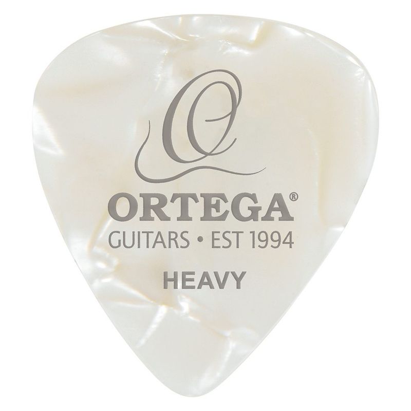 Ortega OGP-WP-H10. Celluloid plekter Heavy White Pearl 10stk