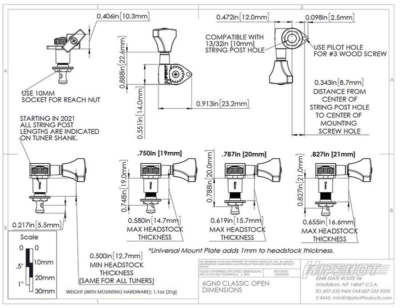 Hipshot Stemmeskruer Oppgraderingssett HS6K1GN0GST 