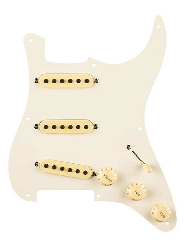 Fender Pre-wired Strat Pickguard Eric Johnson Signature SSS Parchment 8 skruehull