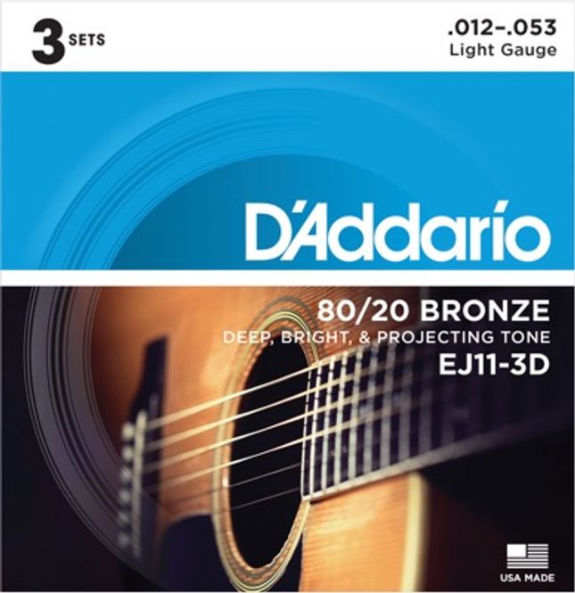 Hovedbilde D´Addario EJ11-3D 3-Pakk Akustiske ...